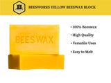 Beesworks Yellow Beeswax Bars (2 lbs) | 100% Pure, Cosmetic Grade, Triple-Filtered Beeswax for DIY Skin Care, Lip Balm, Lotion and Candle Making (1 lb Bars - Pack of 2) BEESWORKS