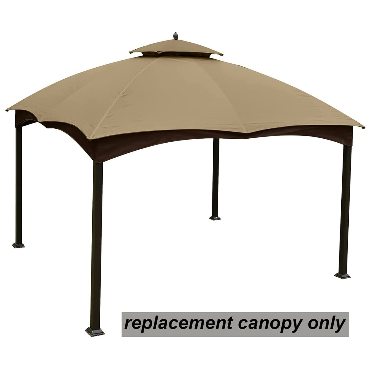 Hugline Outdoor Replacement Canopy Top Double Tier Gazebo Roof Cover for Lowe's Allen Roth 10x12 Gazebo #GF-12S004B-1 (Khaki) Hugline