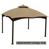 Hugline Outdoor Replacement Canopy Top Double Tier Gazebo Roof Cover for Lowe's Allen Roth 10x12 Gazebo #GF-12S004B-1 (Khaki) Hugline