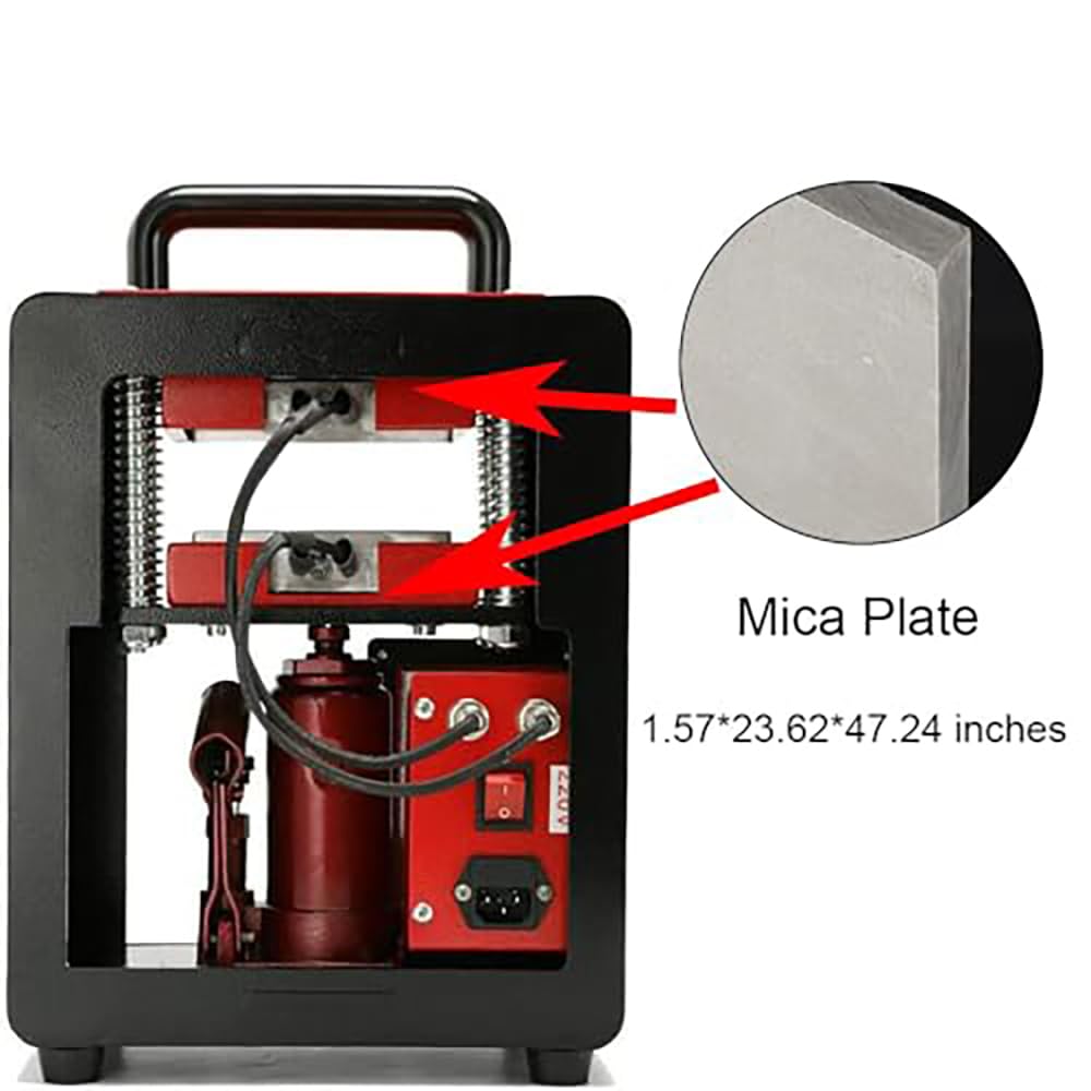 D9A91 5 Ton Portable Hydraulic Heat Press Machine 2.3 x 4.7 Inch Dual Heating Plate, red/black D9A91