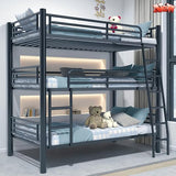 ZVXKLP Heavy Duty Metal Triple Bunk Bed,Triple Twin Bunk Beds for Kids and Adults,Separates Into 3 Beds,Tripple 3 Bed Frame with 2 Ladders & No Box Spring Needed,Weight Capacity: 450 LBS ZVXKLP