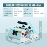 PYD Life 2 in 1 40 OZ Tumbler Heat Press Machine 110 V Mint Green 20 OZ 30 OZ Mug Heat Press Touch Screen for 40 OZ Tumbler with Handle Sublimation Tumblers Bottles Mugs Glass Tumbler Printing PYD Life
