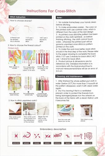 MjhRcll Abstract Landscape Stamped Cross Stitch Kits,Mountain Flowers Cross Stitch Ornament Kits for Adults Beginners, Counted Embroidery Needlepoint Kits Home Decor 12x16 Inch MjhRcll