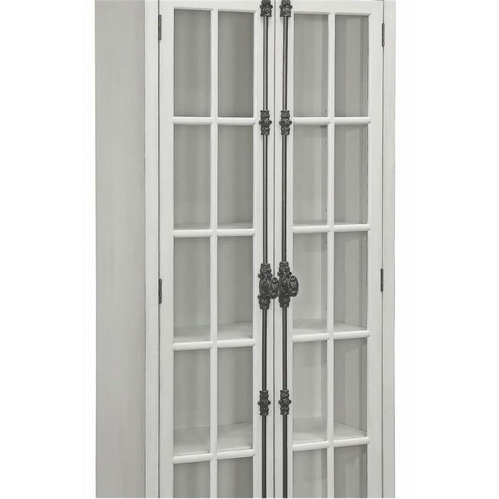 Coaster Furniture 2-Door Curio Cabinet Antique White and Clear 910187 Coaster Home Furnishings