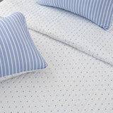 Great Bay Home 3-Piece King Reversible Lightweight Quilt Comforter with 2 Shams | All-Season, Modern, Striped Bedspreads | Blue Striped Coverlet Sets | Marcie Quilts Collection Great Bay Home