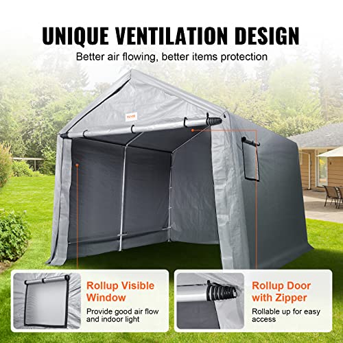 VEVOR Portable Shed Outdoor Storage Tent 7x12FT, Heavy Duty Instant Garage Storage Shelter for Motorcycle and Garden Tools VEVOR