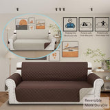 Luxshare Home Reversible Couch Cover for 3 Cushion Couch Sofa Cover Washable for Pet Friendly with Elastic Straps Water Repellent(Sofa, Chocolate/Beige) Luxshare Home