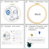 Beginner Embroidery Starter Kits, Abstract Embroidery Kits for Beginners Adults, Stamped Cross Stitch Kits for Beginners Adults Craft Kits for Women, Entire Set of Embroidery Supplies & Video Tutorial