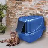 Van Ness Pets Odor Control Extra Large, Giant Enclosed Cat Pan with Odor Door, Hooded, Blue, CP7 Van Ness