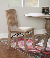 Linon Keira Wooden Folding Chair Upholstered Seat and Mission Back Set of 2, Dining Height, Rustic Natural & Beige Linon