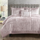 Madison Park Queen Comforter Set, Luxe Velvet, Satin Binding Comforter for a Queen-Size Bed, Cozy Velvet Comforters, All Seasons, Lightweight, Down Alternative Bedding, Full/Queen, Blush 5 Piece Madison Park