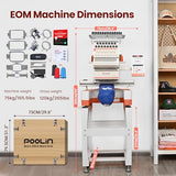 Poolin EOM 15-Needle Commercial Embroidery Machine,14.2"x9.5" Large Embroidery Area for Small Business User Friendly,for Hats,Cap & 3D Caps & Daily Orders,Auto Color Change & Trim,WiFi/USB Transfer