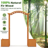 Giantex Garden Arbor with Planter, Wooden Planter Arch with Trellis, Outdoor Arch for Climbing Plants, Vegetables, Herbs, Decorations, Arbor Archway for Wedding, Ceremony, Party (Natural) Giantex