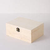 Xhqsulsclac 2 Pack Large Unfinished Wooden Box with Locking Clasp - 9.2x6.9x4.5 in-8.2X5.8X3.5in Natural Super Thick Poplar Box DIY Keepsake Wooden Box Xhqsulsclac