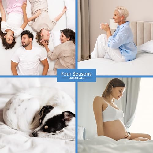 Futon Full (54"x 75") Waterproof Mattress Protector - Waterproof Zippered Encasement Premium Quality Bed Cover Protects Against Dust, Allergens White Four Seasons Essentials