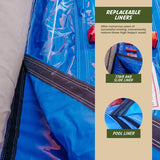 XJUMP Commercial Grade 13' Retro U Run Lightweight Inflatable Premium Marble Color Bounce House Obstacle with Climbing Wall Tall Slide Tunnel Entrance for Kids and Adults Outdoor Toys with Blower XJUMP