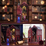 Book Nook Kit, DIY Miniature House Dollhouse Crafts Kit for Adults and Teens, Magic Castle 3D Wooden Puzzle Booknook Build Bookshelf Decor, Gifts for Family and Friends（Arcane Sprire）