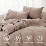 Bedsure King Size Sheets Set - 4 Pieces Soft King Sheets - Breathable & Cooling - Hotel Luxury - Easy Care Polyester Microfiber Bedding for Women, Men, Khaki Bedsure