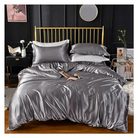 High-End Home Rayon Satin Bedding Set Luxury Single Double Duvet Cover Set King Queen Size Bedding Sets No Sheets,Bed Sheets Generic