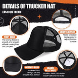 10 Pcs Sublimation Blank Trucker Hats Bulk Mesh Baseball Cap Polyester Mesh Trucker Hat for Men and Women (Black) Tarpop