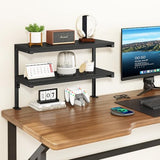 IBUYKE Clamp on Desk Shelf, 22.8” Large Desk Extender Shelves,Tool-Free Flexible Repositioning and Adjustable 2-Tier Storage Shelves for Desktop Accessories Below Desk TMZ010B IBUYKE