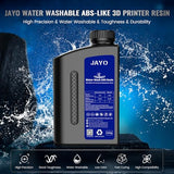 JAYO Water Washable ABS-Like Resin, 3D Printer Resin 405nm UV Standard Rapid Photopolymer Resin for LCD/DLP/SLA 3D Printer, High Precision, Non-Brittle, Low Odor, Easy to Use, Grey 1000g JAYO