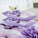 RYNGHIPY Purple Floral Comforter Set: Lightweight Soft Bedding Comforter Sets for All Season - Farmhouse Flower Bedding Set Full Size (Purple,Full Size) RYNGHIPY