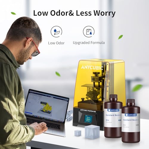 ANYCUBIC Upgraded Standard 3D Printer Resin, 405nm SLA Fast UV-Curing Resin, High Precision & Rapid Photopolymer for 8K Capable LCD/DLP/SLA 3D Printing (Black, 1000g)