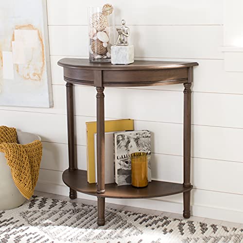 Safavieh Home Collection Tinsley Brown Half Moon Console Table CNS5723C SAFAVIEH