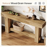 Tribesigns 70.9" Entryway Console Table, Extra Long Wooden Farmhouse Sofa Table Behind Couch, Modern Rustic Foyer Stand with Thick Legs for Hallway, Living Room, Wood Grain Finish Tribesigns