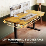 Casaottima Electric Standing Desk Frame, Dual Motor Height Adjustable Table Legs with Memory Presets for Home Office, Stand Up Desk Legs for 40 to 79 inch Desktop, Black Frame Only Casaottima