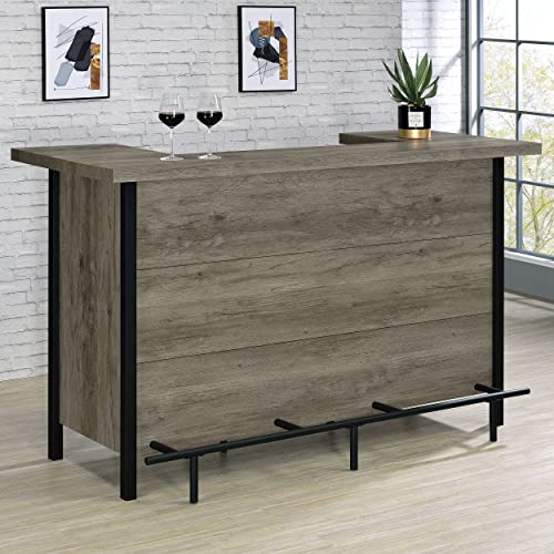 Coaster Furniture Bar Unit Grey Driftwood Black 182105 - WoodArtSupply