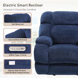 EONIX Dual Motor Zero Gravity Power Recliner Chair, 400lbs Lay Flat Recliner Sofa Chair, Independent Adjustable Footrest and Backrest, Cozy Padding and Cushion, SXXY007032, Navy Blue
