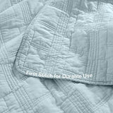 HORIMOTE HOME 100% Cotton Quilt Set Queen Size, Baby Blue Pre-Washed 3-Piece Bedspread Coverlet Set, Cozy Lightweight Stitching Bedding Cover with 2 Shams in Geometric Pattern for All Season HORIMOTE HOME