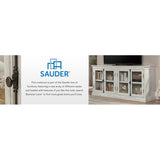Sauder Barrister Lane TV Stand Console Credenza with Storage Glass Doors, for TVs up to 70", in White Plank Sauder