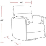 Pemberly Row Polyester Fabric Power Swivel Glider Recliner in Black with USB Charging Ports and 2 Comfort Pillows for Living Room Pemberly Row