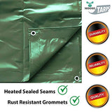 Moose Supply Heavy Duty Tarp, 100% Waterproof 12mil Thick PVC Vinyl Tent Tarp for Camping, Multi-Purpose Thick Protective Cover, Weather Proof, Heavy Duty, UV Resistant, 20 Feet x 40 Feet, Green Moose Supply