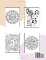 Gemini Coloring Book: Astrology Coloring Book for Gemini Zodiac Sign with Relaxing Designs Majosta
