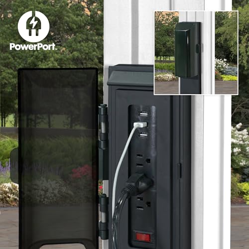 Backyard Discovery 14x10 ft Hawthorne White Galvanized Steel Pergola w/Soft Sail Shade, Spacious, Rust Resistant, UV Protection, Resist Winds Up to 100 MPH, Durable, Powerport USB & Electrical Outlet Backyard Discovery