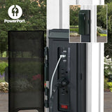 Backyard Discovery 14x12 ft Hawthorne White Galvanized Steel Pergola w/Soft Sail Shade, Spacious, Rust Resistant, UV Protection, Resist Winds Up to 100 MPH, Durable, Powerport USB & Electrical Outlet Backyard Discovery