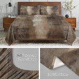 WeCozy King Size Bed Sheet Sets with Pillowcases, Brown Grey Painting 4 Pcs Soft Microfiber Bedding for Kids and Adults, Beige Contemporary Flat, Fitted Sheet for Bedroom Bed Decor WeCozy