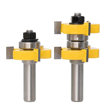 Yakamoz 1/2 Inch Shank Adjustable Tongue and Groove Router Bit Set 1-1/2" Stock Woodworking Cutting Milling Tools - WoodArtSupply