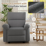 QKFF Wall Hugger Power Recliner Chair, Zero Wall Electric Recliner Chairs with USB Port, Snowflake Velvet Space Saving Large Recliner for Living Room, RV, Home Theater