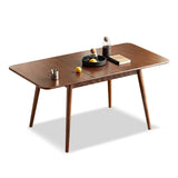 Grewood Extendable Dining Table - 100% Natural Oak Wood Telescopic Dining Table for 6-8 - Modern Dining Table with 47.24-63inch for Kitchen Room,Dining Room,Apartment (Walnut Color) Grewood