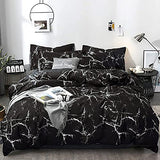 karever Black Marble Comforter Set Full/Queen White Texture Bedding Reversible Teen Boy Men Full Size Soft Lightweight Quilt Set, 3 PCs( 1 Comforter, 2 Pillowcases) KAREVER