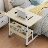 duwiikab Standing Desk with Storage Shelves, Desks on Wheels Adjustable Height, Computer Desk on Wheels, Moveable Table, Portable Desks, Small Standing Table, Mobile Computer Table for Home Office duwiikab