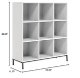 Sauder North Avenue White 9-Cube Organizer with Metal Base Sauder