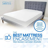 SafeRest Zippered Mattress Protector - Premium15-18 Inch Waterproof Mattress Cover for Bed - Breathable, Noiseless Washable Mattress Encasement - King SafeRest