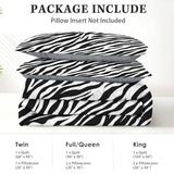 Pamnest Quilt Set King Size, Zebra Stripe Animal 3 Pcs Soft Bed Cover Bedding Set for Kids and Adults, Black White Lightweight Bedspread Coverlet with Pillow Sham for All Season Pamnest