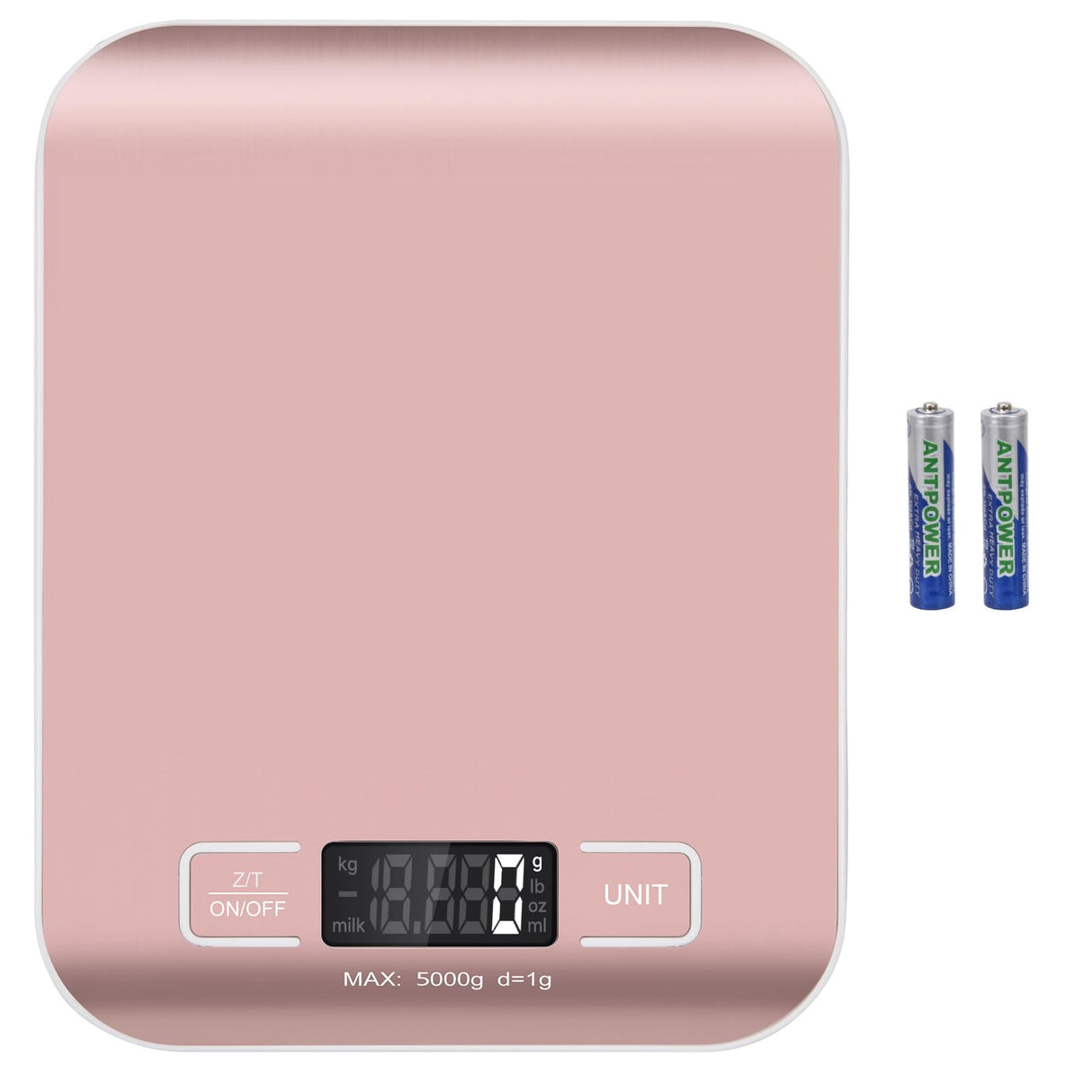 Selegere Digital Shipping Scale,Stainless Steel Panel, Accurate 5kg/1g Portable Postal Scale for Packages, Small Business,Kitchen, Food, Handmade, Liquids, and Boutique (Rose Gold) Selegere
